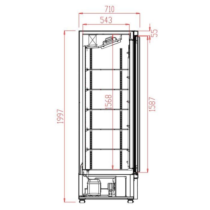 KOELKAST 1 GLASDEUR JDE-600R, Combisteel, 7455.2212