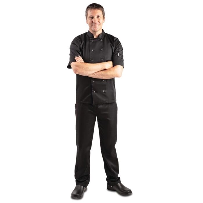 Whites Vegas unisex koksbuis korte mouw zwart XXL, Bovenwijdte: 132-137cm