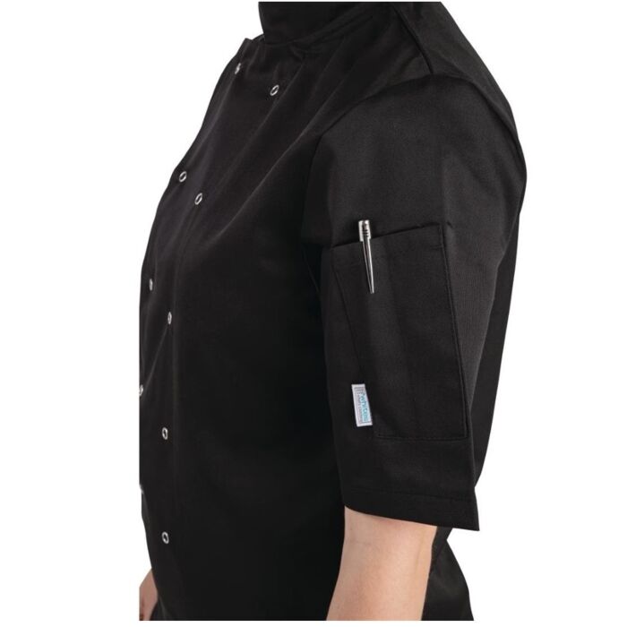 Whites Vegas unisex koksbuis korte mouw zwart XXL, Bovenwijdte: 132-137cm