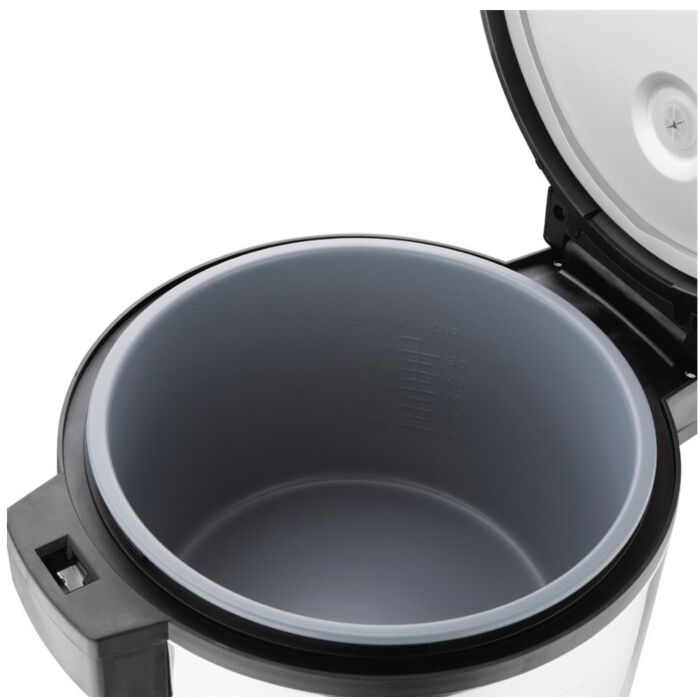Rijstkoker Buffalo, 6L droge rijst/ 13L gekookte rijst, 230V/1,95kW, incl lepel en maatbeker