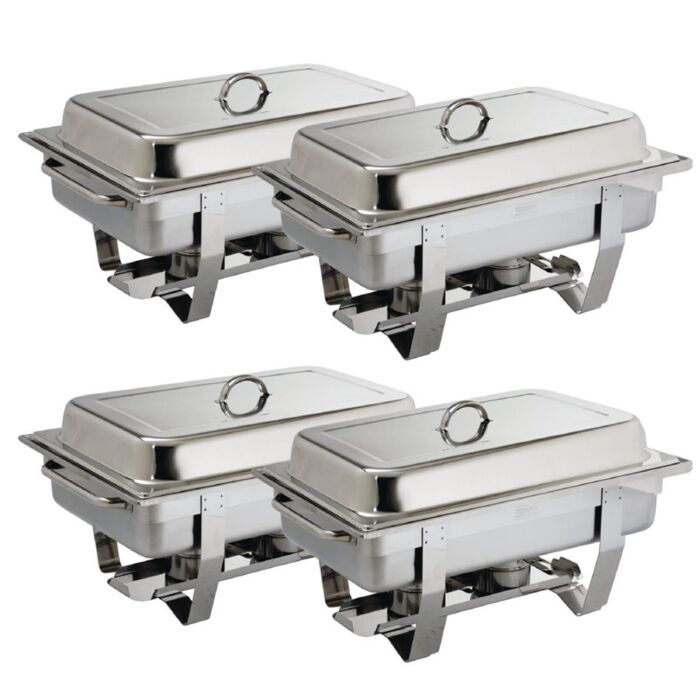 Chafing Dish Olympia, RVS, 1/1GN, 9L, 63,5(b)x31,8(d)x10,2(h)cm, Compleet, 4 stuks    