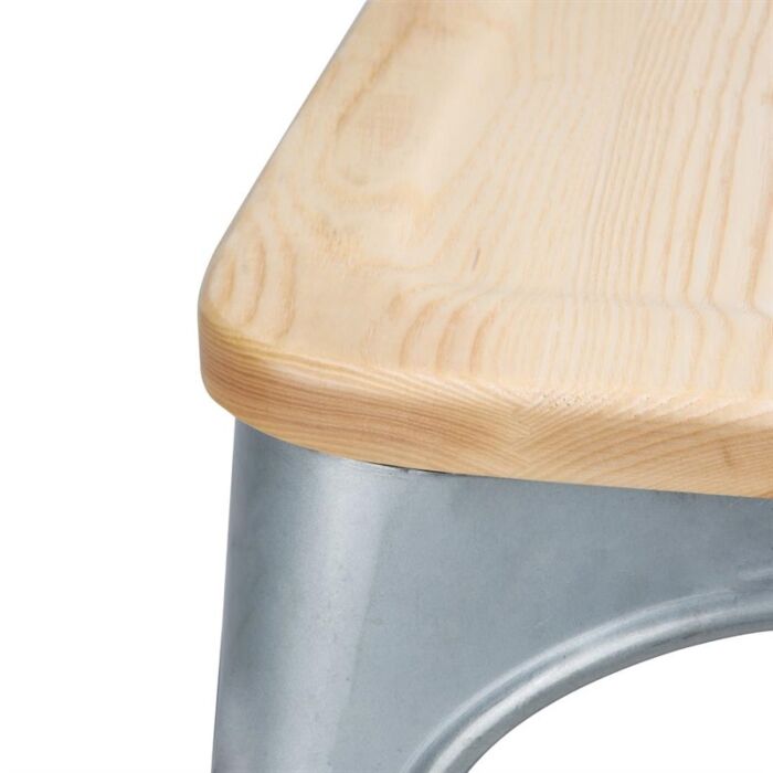 Bolero Bistro gegalvaniseerd stalen stoelen met houten zitting (4 stuks)