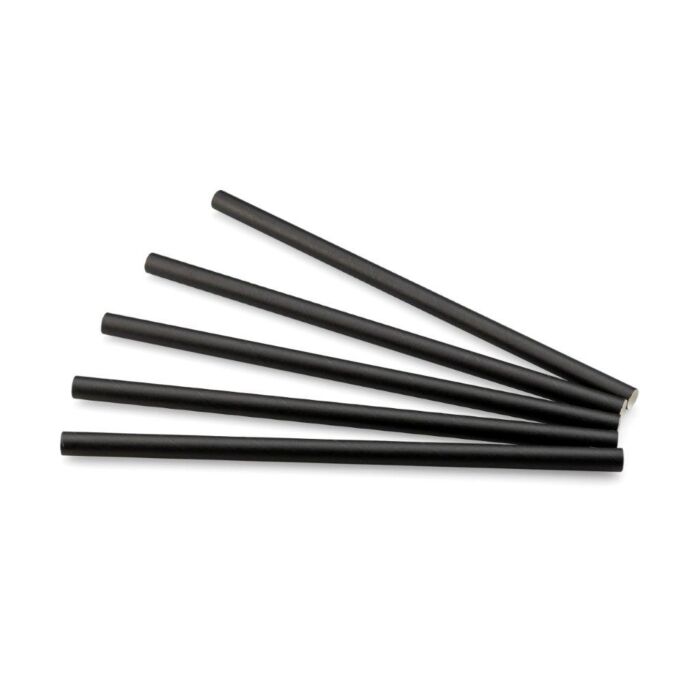 Sier Disposables Drinkrietje papier (FSC®) zwart ø 10 mm / 24cm 24 zakken van 100 stuks