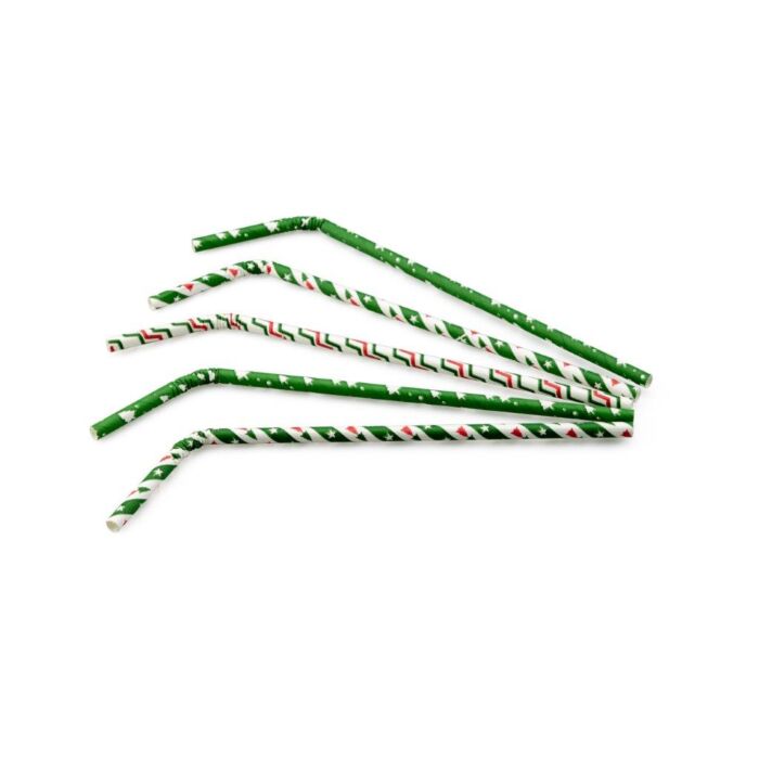 Sier Disposables Buigrietje papier (FSC®) kerst ass. ø 6 mm / 24cm 24 zakken van 100 stuks
