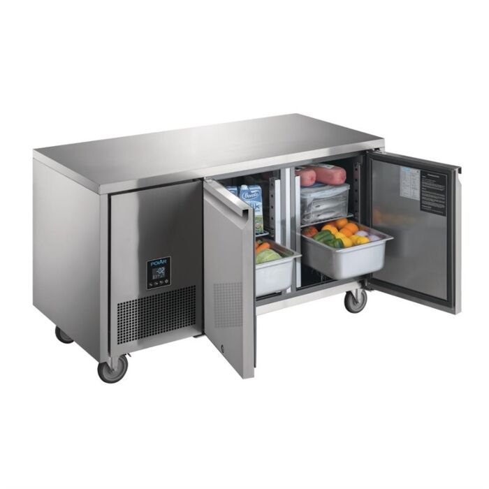 Polar U-serie tweedeurs koelwerkbank 267L