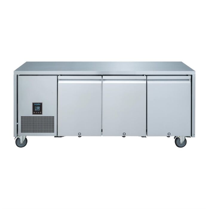 Polar U-serie driedeurs koelwerkbank 420L