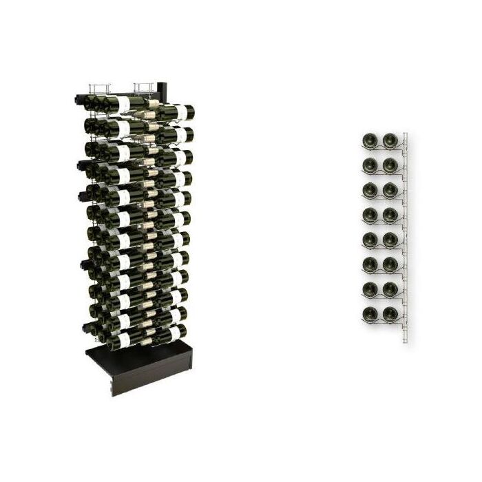 ZWART METALEN PRESENTATIESYSTEEM VISIOSTYLE - 2X12 NIVEAUS - 48 FLESSEN