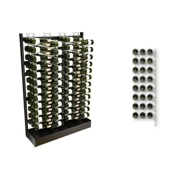 ZWART METALEN PRESENTATIESYSTEEM VISIOSTYLE - 4X12 NIVEAUS - 144 FLESSEN